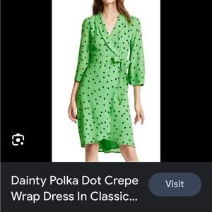 Ganni polka dot wrap dress